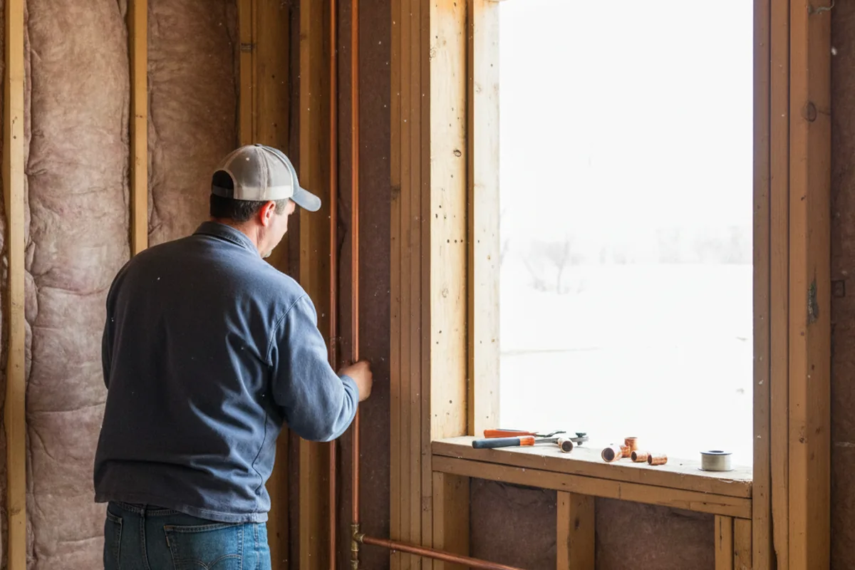 Licensed plumber running new copper supply lines in a Hillsboro home